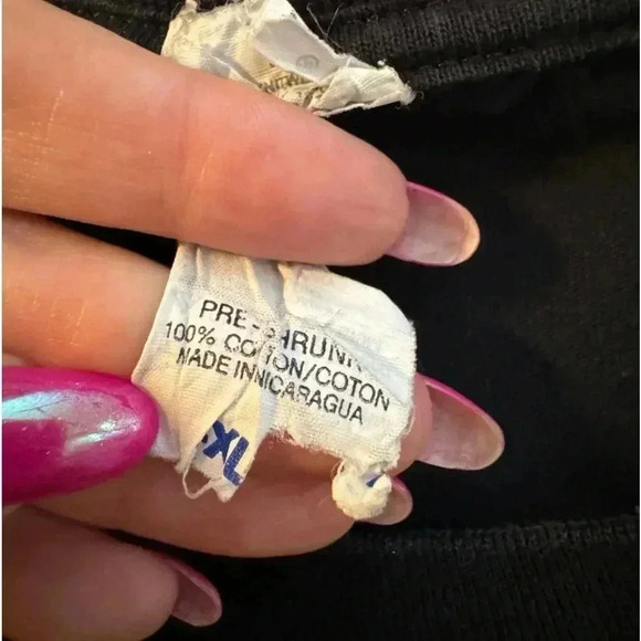 VTG Y2K Gothic Skeleton Playing Guitar Black Tshirt XL Unisex 100% Cotton Anvil - Picture 8 of 10